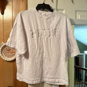 Six Stories bride tshirt in white size medium